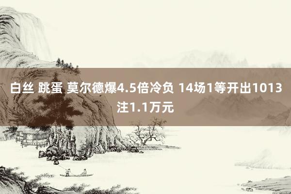 白丝 跳蛋 莫尔德爆4.5倍冷负 14场1等开出1013注1.1万元